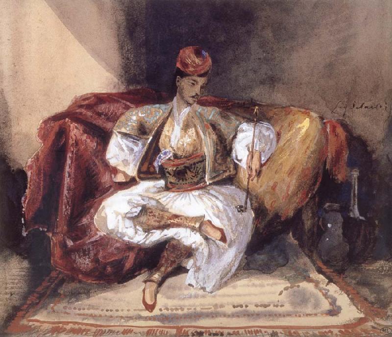 Eugene Delacroix Seated Turk Smoking